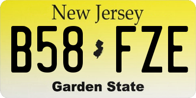 NJ license plate B58FZE