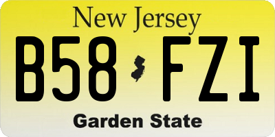 NJ license plate B58FZI