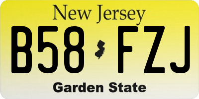 NJ license plate B58FZJ