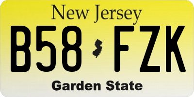 NJ license plate B58FZK
