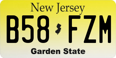 NJ license plate B58FZM