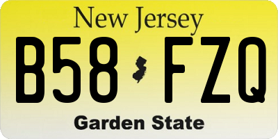 NJ license plate B58FZQ