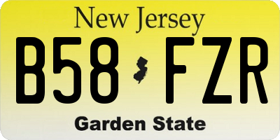 NJ license plate B58FZR