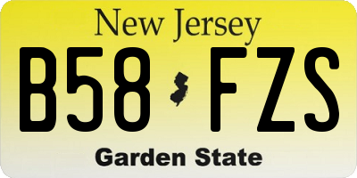 NJ license plate B58FZS
