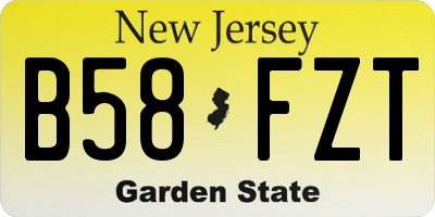 NJ license plate B58FZT