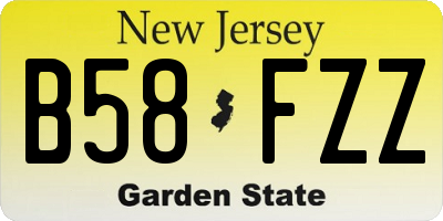 NJ license plate B58FZZ