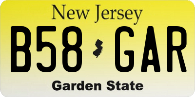 NJ license plate B58GAR