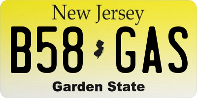 NJ license plate B58GAS