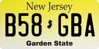 NJ license plate B58GBA