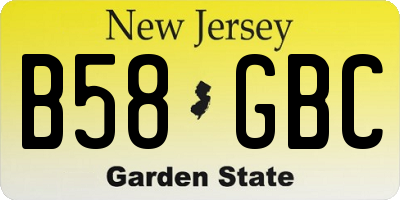 NJ license plate B58GBC