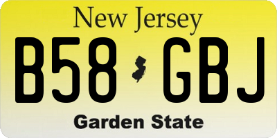 NJ license plate B58GBJ