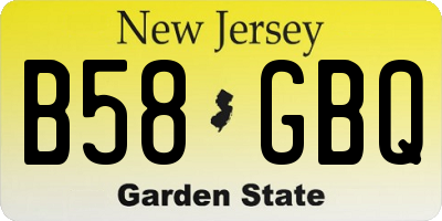 NJ license plate B58GBQ
