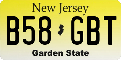 NJ license plate B58GBT