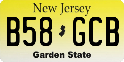 NJ license plate B58GCB