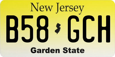 NJ license plate B58GCH
