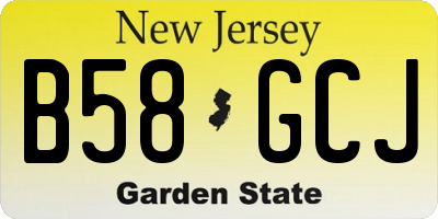 NJ license plate B58GCJ
