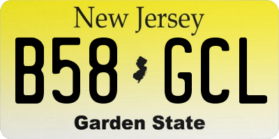 NJ license plate B58GCL