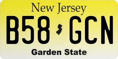 NJ license plate B58GCN