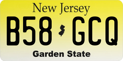 NJ license plate B58GCQ