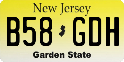 NJ license plate B58GDH