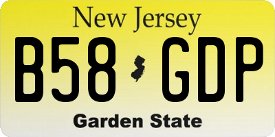 NJ license plate B58GDP