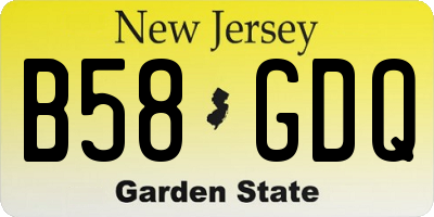 NJ license plate B58GDQ