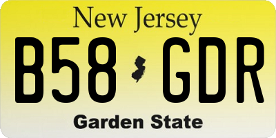 NJ license plate B58GDR