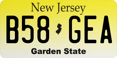 NJ license plate B58GEA
