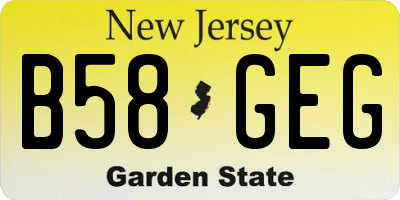 NJ license plate B58GEG