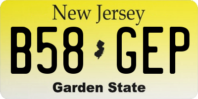 NJ license plate B58GEP