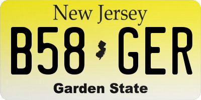 NJ license plate B58GER