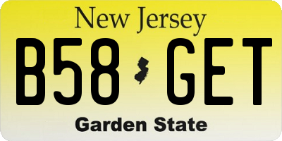 NJ license plate B58GET