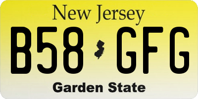 NJ license plate B58GFG