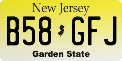 NJ license plate B58GFJ