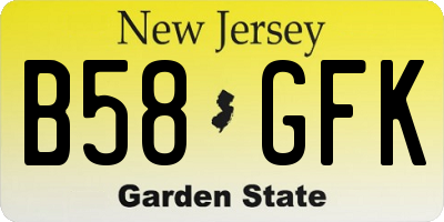 NJ license plate B58GFK