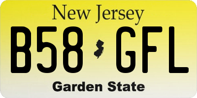 NJ license plate B58GFL