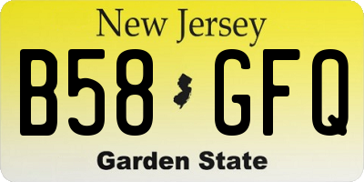 NJ license plate B58GFQ