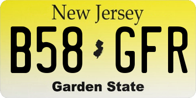 NJ license plate B58GFR