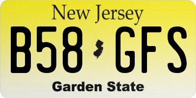 NJ license plate B58GFS