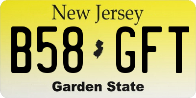 NJ license plate B58GFT