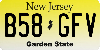 NJ license plate B58GFV