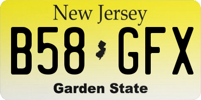 NJ license plate B58GFX