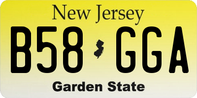 NJ license plate B58GGA