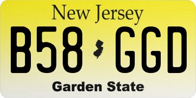 NJ license plate B58GGD