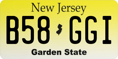 NJ license plate B58GGI