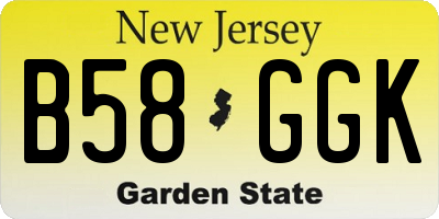 NJ license plate B58GGK