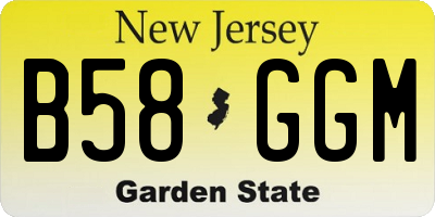 NJ license plate B58GGM