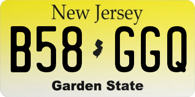 NJ license plate B58GGQ
