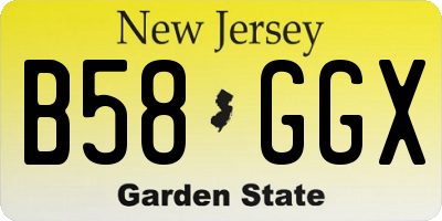 NJ license plate B58GGX