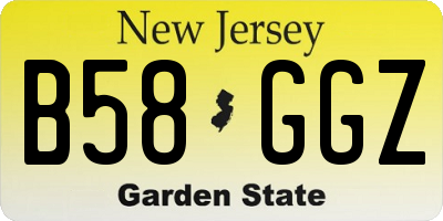 NJ license plate B58GGZ